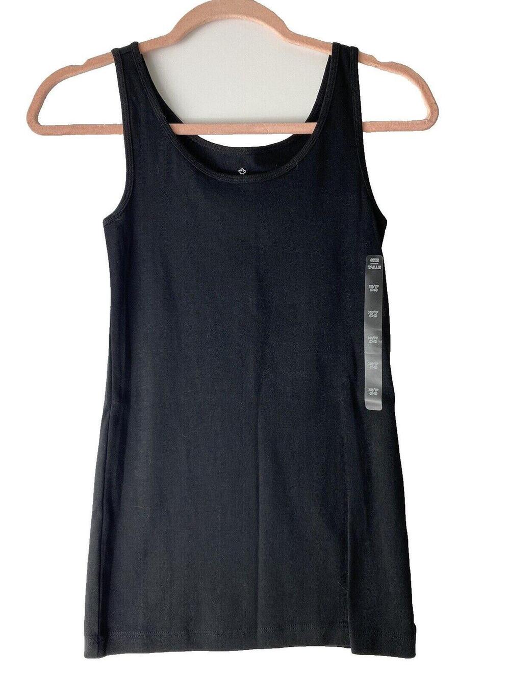 Ladies XS Black Tank Top Prima Cotton New Soft Comfortable Basic Summer Wear